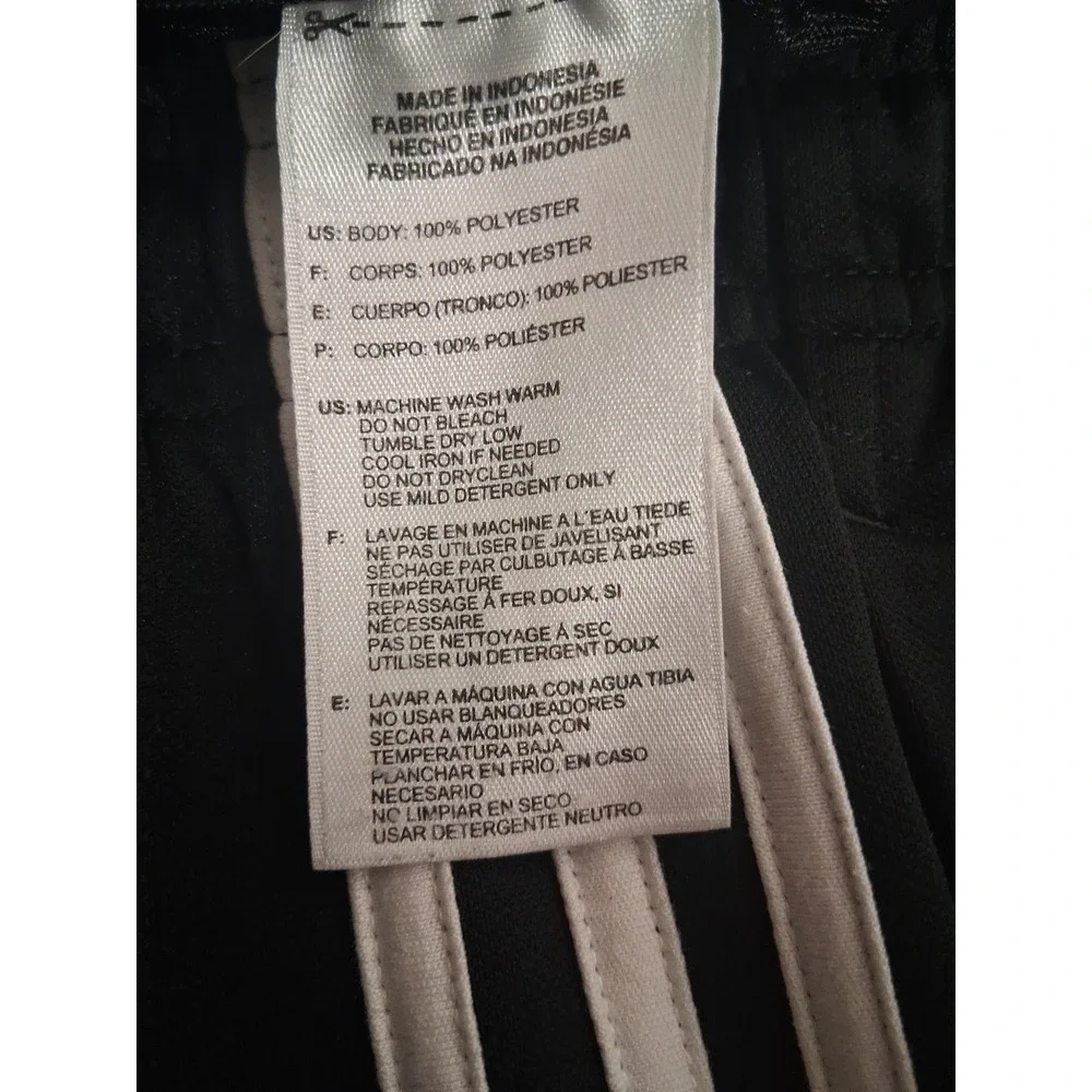 Adidas Men's Size‎ M Tricot Track Pants Black Three White Striped